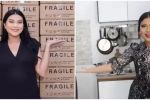 Jadi bos skincare tempati rumah megah bak vila, 9 potret dapur Hanum Mega mungil biasa untuk ngonten