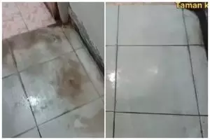 Bukan digosok garam, ini cara ampuh hilangkan noda membandel di lantai cuma tambah 1 bahan dapur
