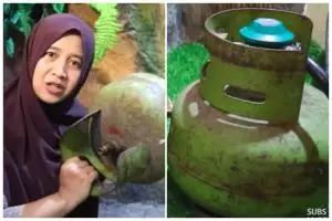 Bukan direndam air, emak-emak ini punya cara praktis menghemat gas elpiji 3 kg