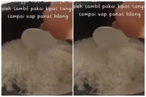 Tanpa bahan tambahan, ini trik menanak nasi agar tak mengering dan cepat basi di dalam rice cooker