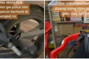 Niat ingin perbaiki rantai motor, cowok ini malah temukan pemandangan dalam bengkel yang bikin 'adem'