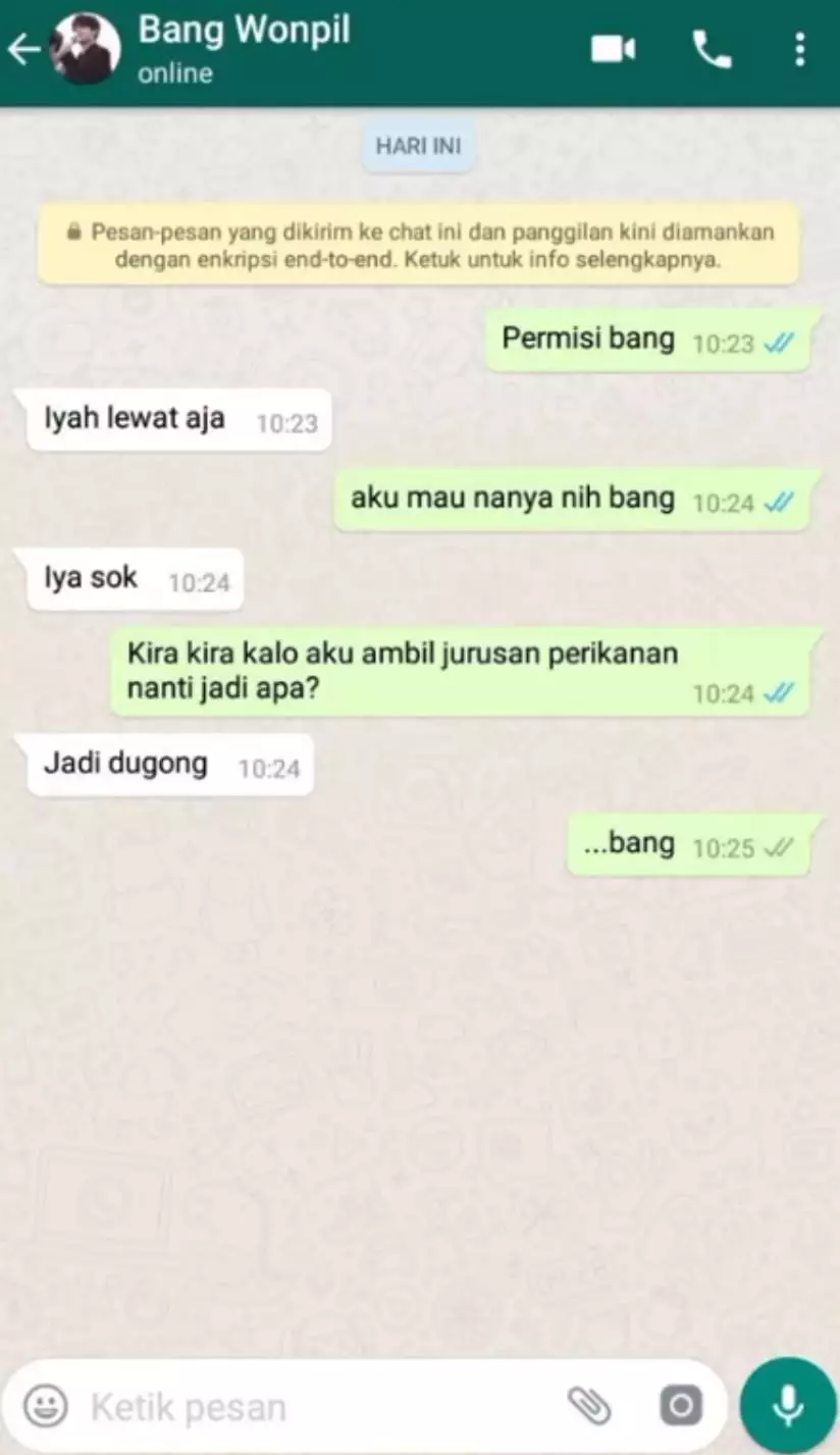chat lucu nanya jadi apa berbagai sumber