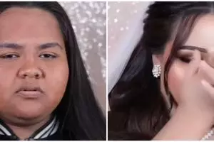 Hasilnya bikin takjub, transformasi makeup cewek chubby berkulit gelap ini jadi bak boneka Barbie