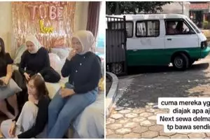 Bukannya pakai mobil mewah untuk pergi ke mal, aksi ibu-ibu ini kreatif abis