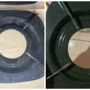 Tak perlu direndam air panas, ini trik basmi noda kerak di tungku kompor cuma pakai 2 bahan dapur