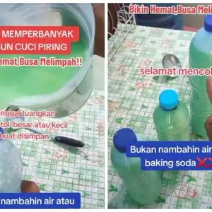 Tak perlu baking soda, ini trik memperbanyak sabun cuci piring agar hasilnya tetap kental dan berbusa