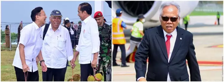 7 Momen lucu Basuki Hadimuljono saat main sepak bola bareng Jokowi, mau nendang malah dipeluk menteri