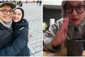 9 Potret dapur minimalis apartemen Gita Savitri di Jerman, meja makannya nyempil dan mungil pol