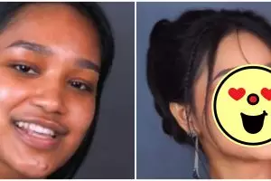 Manglingi pol, transformasi cewek berwajah gelap dirias Korean Look ini senyumnya jadi mirip Rihanna