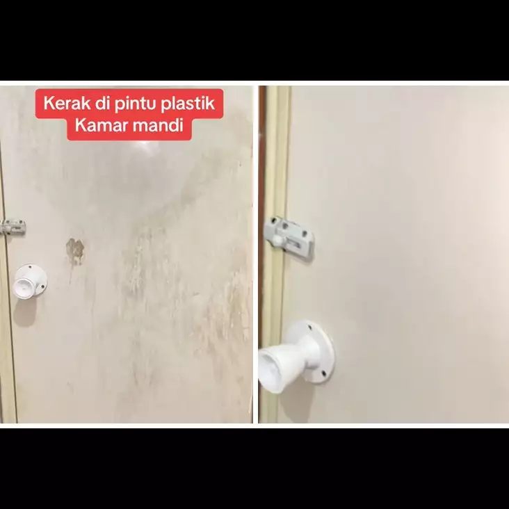 Tanpa cairan pemutih, wanita ini punya cara jitu hilangkan kerak pintu kamar mandi pakai 2 bahan dapur
