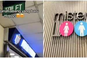 9 Penampakan toilet umum di dalam pasar ini desainnya estetik, bisa bayar non tunai