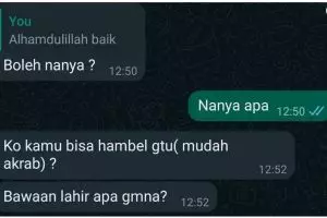 11 Chat lucu ditanya pakai istilah bahasa Inggris ini bikin nyengir nggak habis pikir