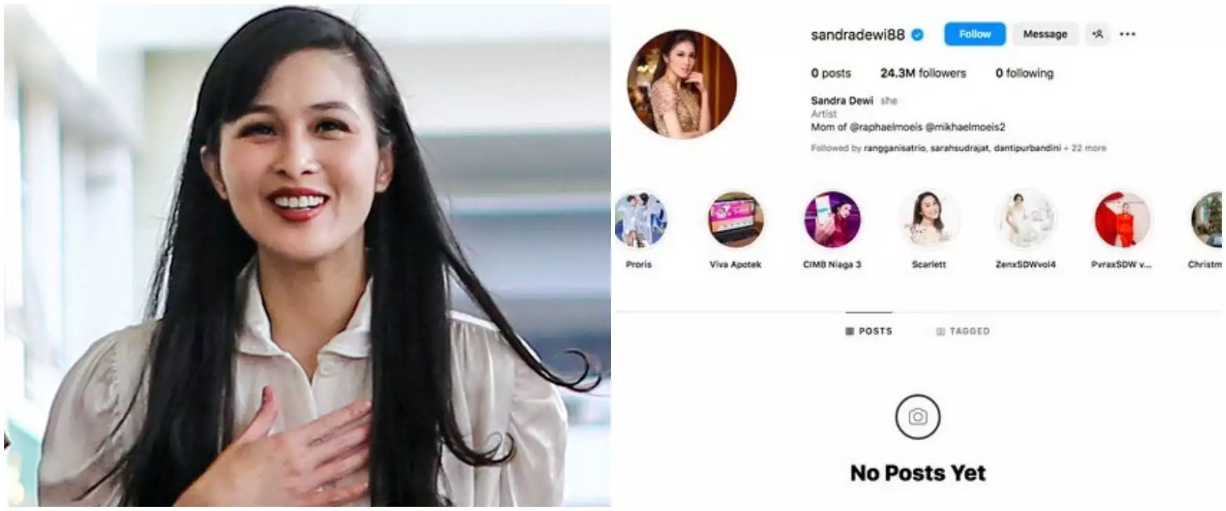 Sandra Dewi tutup akun Instagram usai Harvey Moeis jadi tersangka kasus korupsi timah, ini alasannya