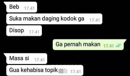 Chat lucu kehabisan topik saat PDKT © Instagram Chat lucu kehabisan topik saat PDKT © Instagram