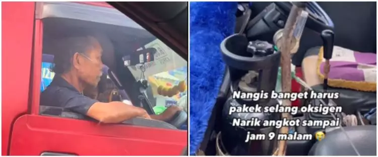 Rantau ke Jakarta untuk cari nafkah, kisah pria pakai selang oksigen saat narik angkot ini bikin pilu