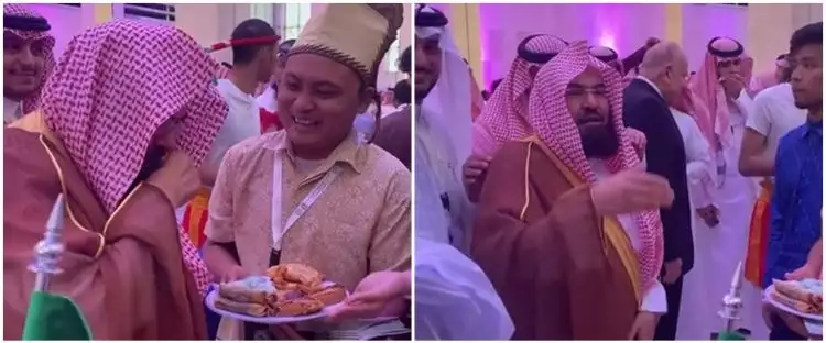 Momen Syekh Sudais imam Masjidil Haram di stand kuliner Indonesia, lontarkan pertanyaan tak terduga
