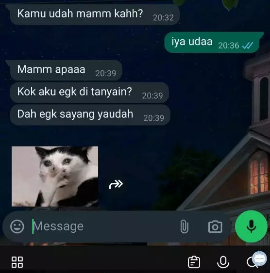 Chat lucu pacar nanya udah makan belum Berbagai sumber