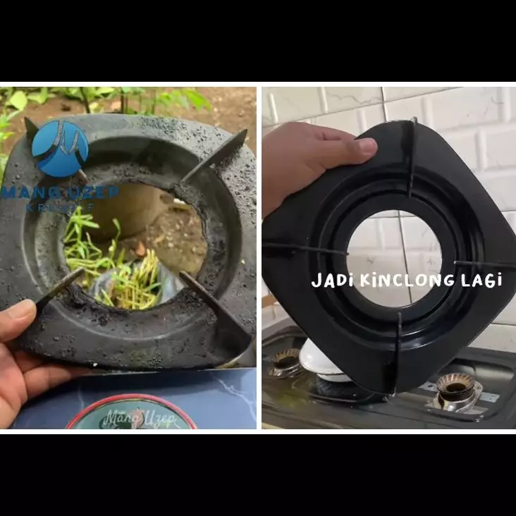 Tanpa direndam dan disikat, ini trik basmi kerak dan minyak di tatakan kompor pakai 2 bahan sederhana