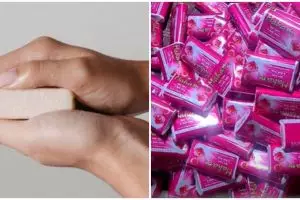 11 Potret pembuatan sabun rumahan ini serba manual, bungkusnya rapi bak pakai mesin otomatis