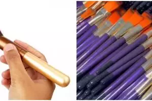 11 Potret pembuatan brush makeup ini tampak kurang higienis, malah mirip pabrik furnitur