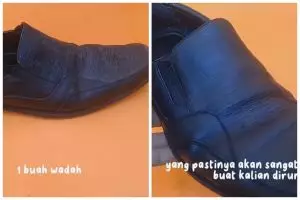 Tanpa semir khusus, ini cara bikin sepatu buluk mengilap seperti baru ditambah 1 bahan dapur