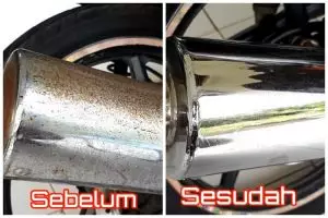 Tak perlu diampelas, ini cara bersihkan karat di knalpot motor cukup tambah 1 bahan makanan