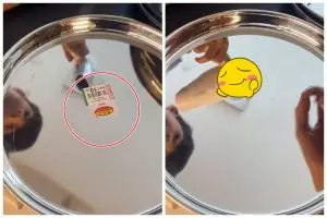 Ampuh tanpa meninggalkan bekas, ini trik mudah melepaskan stiker pada nampan pakai 1 alat sederhana