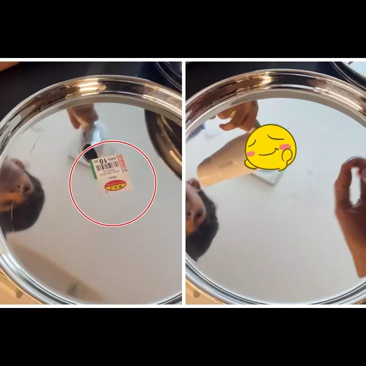 Ampuh tanpa meninggalkan bekas, ini trik mudah melepaskan stiker pada nampan pakai 1 alat sederhana