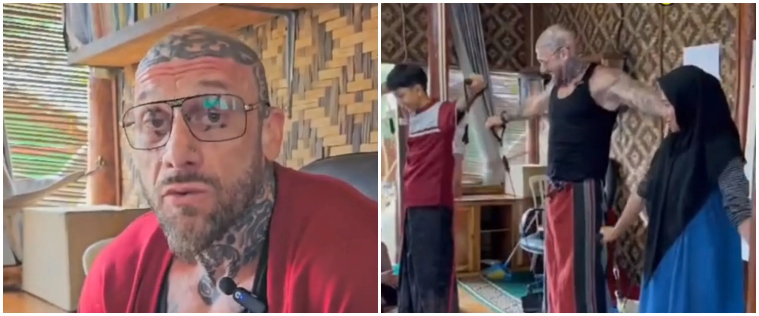 Jangan lihat kebaikan dari penampilan, momen bule bertato ajar olahraga anak pesantren ini bikin salut