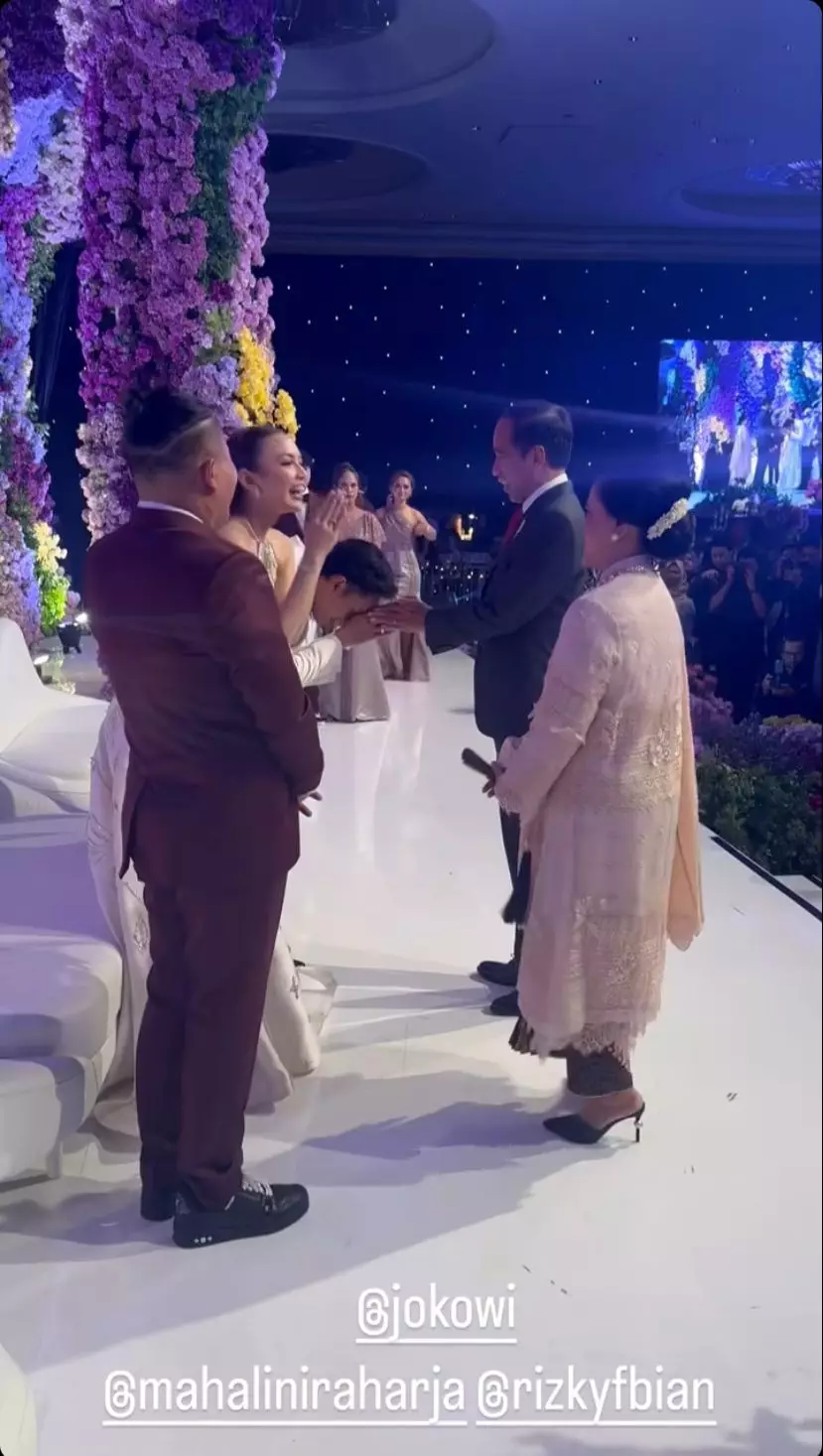 jokowi dan iriana hadiri resepsi mahalini  © instagram jokowi dan iriana hadiri resepsi mahalini  © instagram