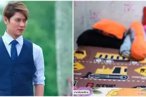 11 Potret kamar tidur masa kecil Rizky Billar ini unik abis, dindingnya full wallpaper motif bunga