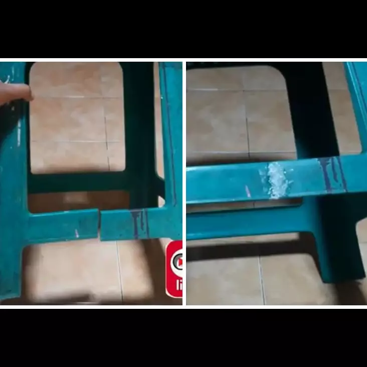 Trik bapak-bapak perbaiki kursi plastik patah ini bikin kokoh lagi cukup pakai 1 bahan dapur