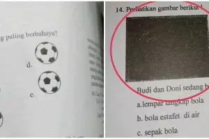 11 Potret kocak soal ujian bergambar ini penampakannya bingungin abis, para siswa auto pusing