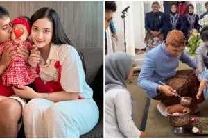 11 Momen upacara tedak siten anak pertama Yeni Inka, wajah baby Key akhirnya diekspos