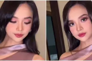 Tampil jadi bridesmaid pakai lip cream cuma Rp 35 ribu, ini trik makeup bikin bibir plumpy ala Lyodra