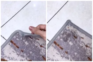 Bukan ditimpa benda berat, ini trik bikin ujung karpet melengkung jadi lurus pakai 1 bahan dapur