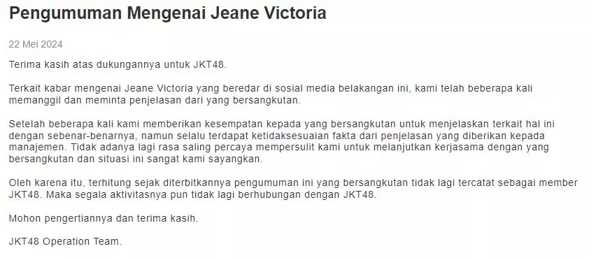 jeane jkt48 dikeluarkan dari grup © 2024 brilio.net