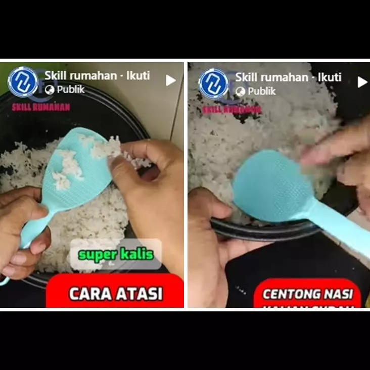 Tanpa dibungkus plastik, ini trik agar nasi tak lengket di centong