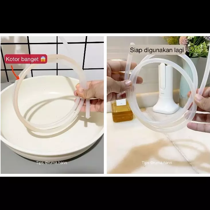 Bukan buah lemon, ini cara membersihkan selang pompa galon agar bersih maksimal andalkan 2 bahan dapur