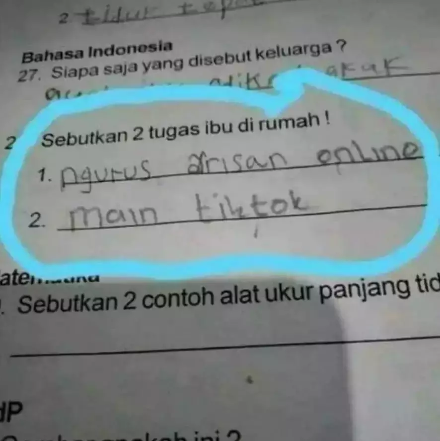 Jawaban kocak anak SD ketika ulangan  X/@shoppaashopee Jawaban kocak anak SD ketika ulangan  X/@shoppaashopee