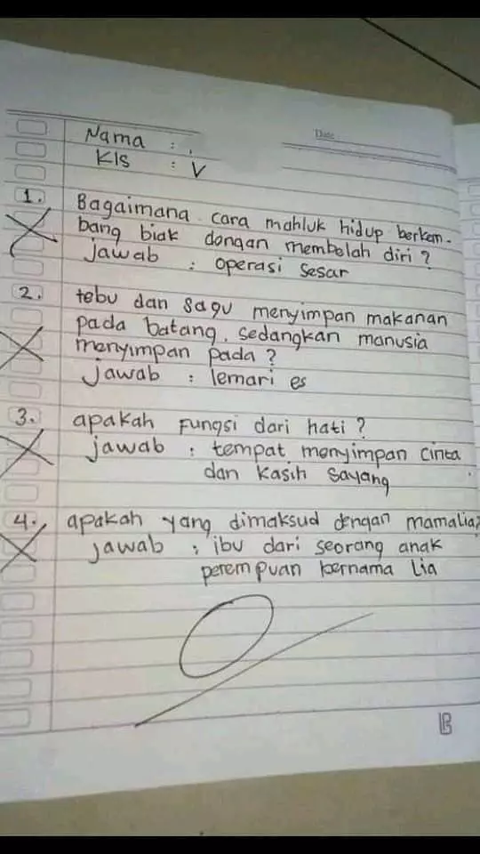 Jawaban kocak anak SD ketika ulangan  X/@shoppaashopee Jawaban kocak anak SD ketika ulangan  X/@shoppaashopee