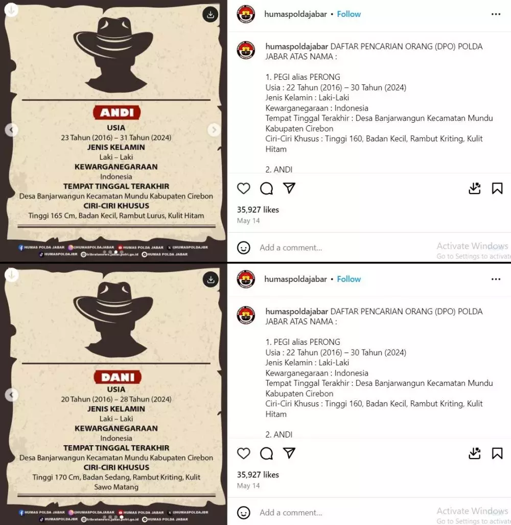 hapus 2 dpo pembunuh vina © 2024 berbagai sumber