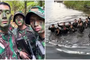 9 Momen Daffa Wardhana ikut pelatihan militer ini banjir pujian, muka cemong hingga rela mandi lumpur