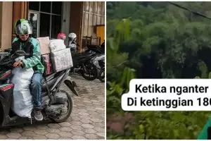 Viral pria sering antar paket di tengah hutan hingga pengunungan, aksinya berasa pecinta alam