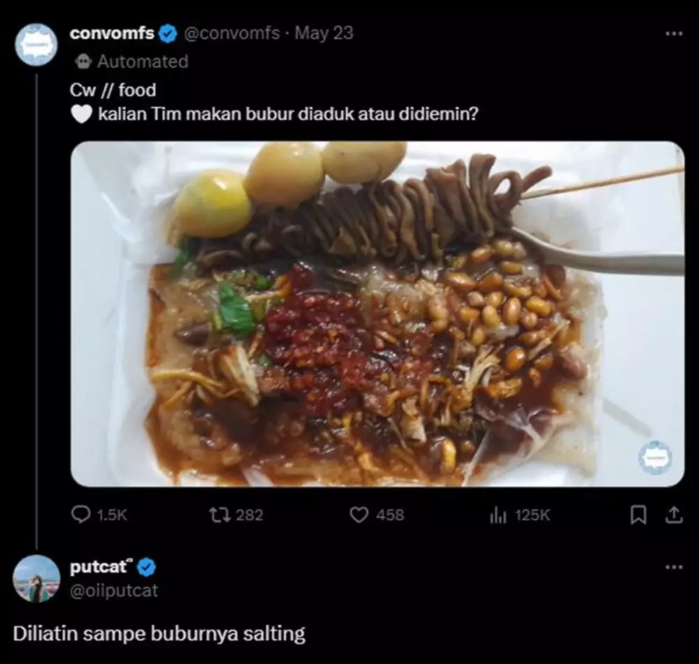 Jawaban kocak warganet bubur diaduk atau nggak Berbagai sumber