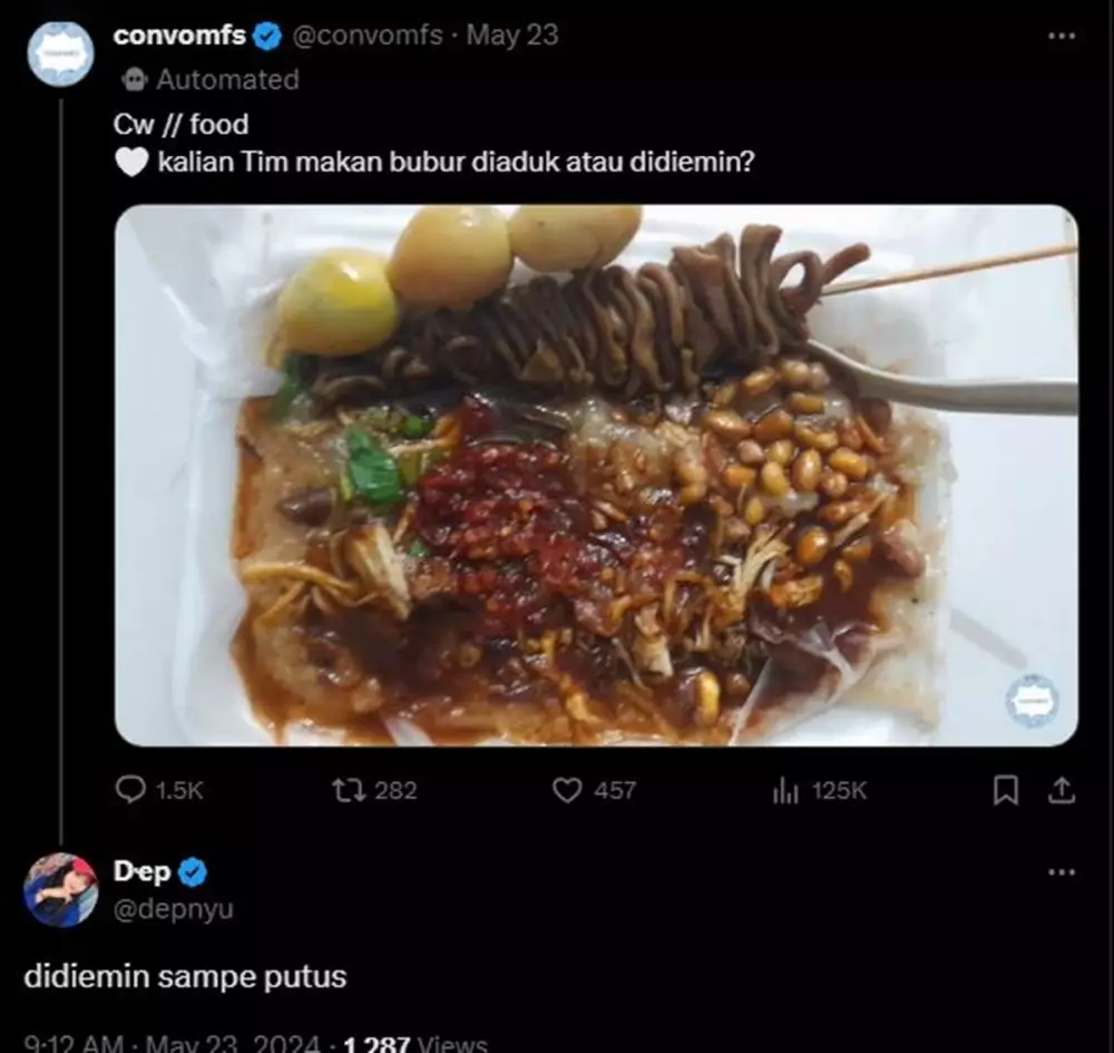 Jawaban kocak warganet bubur diaduk atau nggak Berbagai sumber