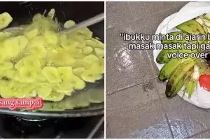 Kelakuan kocak emak-emak belajar bikin konten masak di TikTok, voice over-nya bikin ngakak brutal