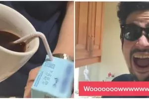 Life hack nyeleneh minum kopi susu ini idenya menarik dicoba, praktis dan anti tumpah