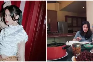 9 Potret dapur Keisya Levronka desainnya jadul tapi klasik, kitchen islandnya mewah pakai marmer