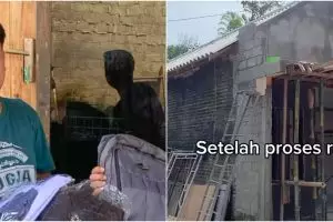 Ketiban durian runtuh, 9 potret rumah Adit bocah Kediri yang rawat ortu stroke usai direnovasi donatur